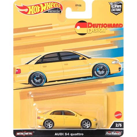 MATTEL ホットウィール Hot Wheels カーカルチャー ドイチュラント デザイン アウディ S4 クワトロ 3才 HCJ95 イエロー ブックランド宇和島店 通販