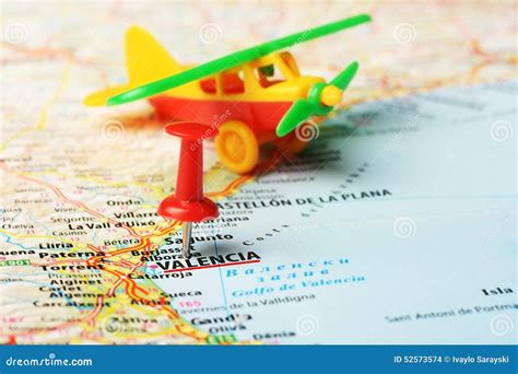 Valencia ,Spain Map Airport Stock Photo - Image of concept, aircraft ...