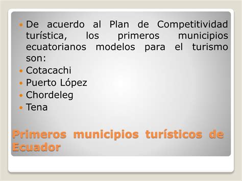 Ppt Los Municipios Tur Sticos Powerpoint Presentation Free