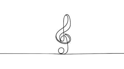 Premium Vector | Continuous treble clef music line art note vector sketch illustration