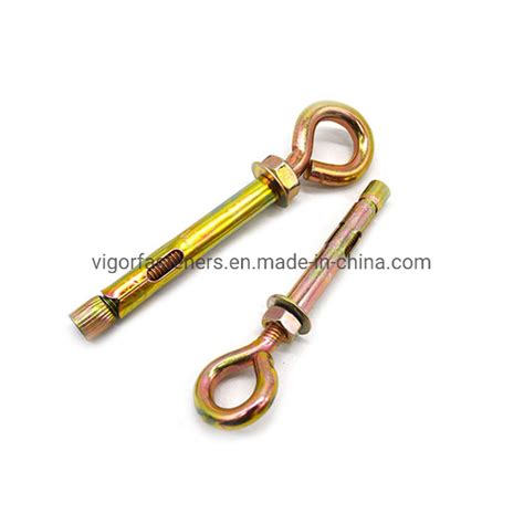 Yellow Zinc Plated Sleeve Anchor With Eye Bolt Carbon Steel Eye Bolt