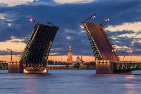 Puente Del Palacio San Petersburgo Rusia San Petersburgo Puentes