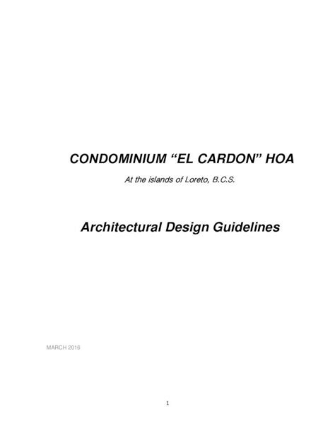 Pdf Condominium El Cardon” Hoa Architectural Design Guidelines