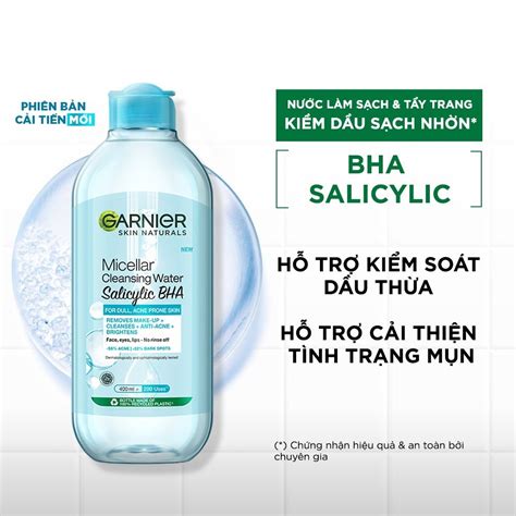 Nước Tẩy Trang Làm Sạch Sâu Ngừa Mụn Sáng Da Garnier Micellar Cleansing