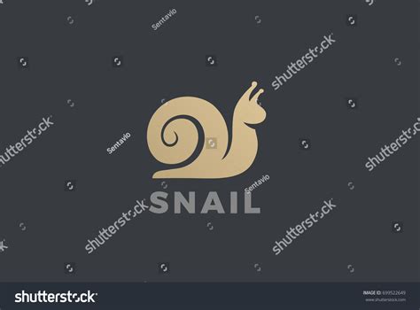 Snail Silhouette Abstract Logo Design Vector Royalty Free Stock