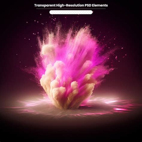 Explosion De Poudre Colorée Isolée Sur Fond Transparent PSD Premium