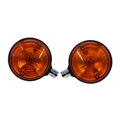 Blinker Set vorne rund orange mit E Zeichen für Simson S50 S51 MZ ETZ