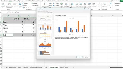 Creating Charts In Excel Youtube