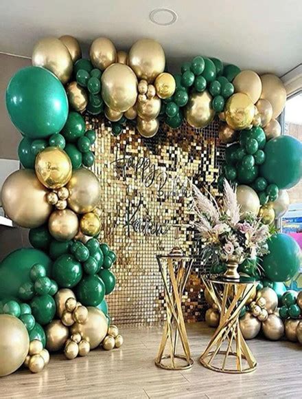 Kit Baloes Festa Decoracao Verde E Dourado Produtos Elo7