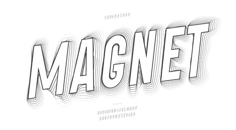 Vector Magnet Font Slanted Style Modern Typography 10597902 Vector Art