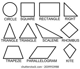 Vector Set 2d Geometric Shapes Stock Vector (Royalty Free) 2039953988 ...