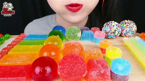 ASMR Rainbow Food Compilation Kohakuto Rainbow Jelly Asmr