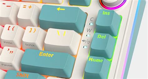 Guffercty Kred Percent Mechanical Keyboard With Knob Keys Wired Hot Swappable Gaming