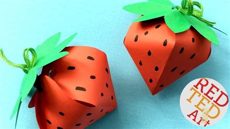 Strawberry T Box Diy No Glue Paper T Box Easy Paper Box Shape