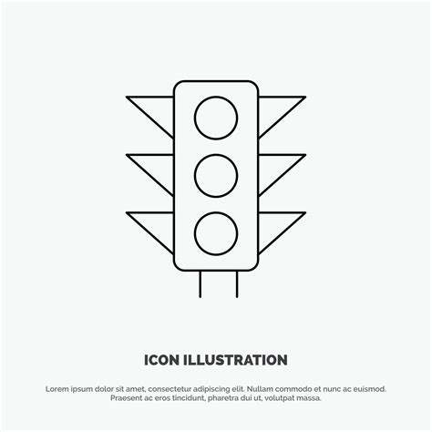 Traffic Sign Light Road Vector Line Icon 19094218 Vector Art at Vecteezy