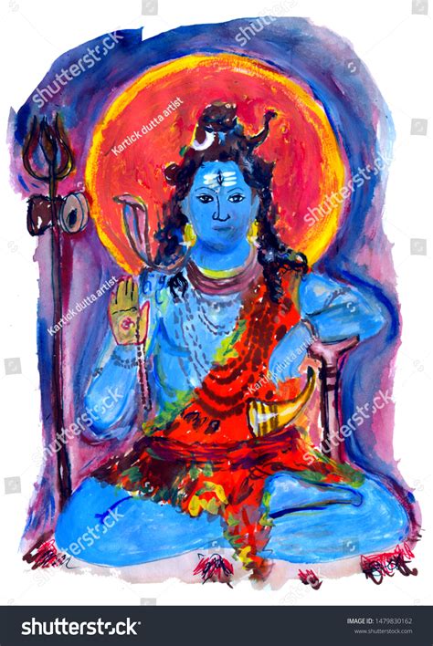 Lord Shiva Meditation Painting Stock Illustration 1479830162 Shutterstock