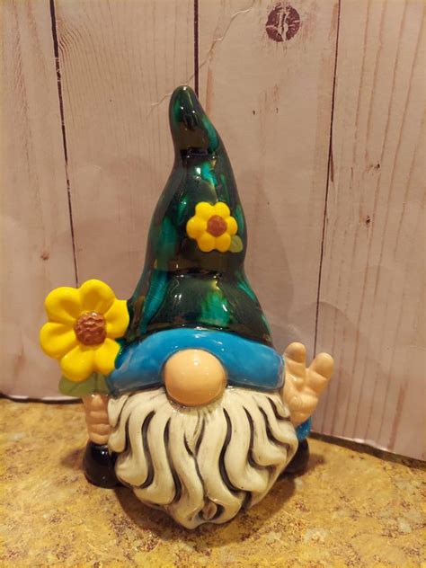 Ceramic Gnomes Spring Gnomes Ceramic Gnome Sets Bisque Etsy