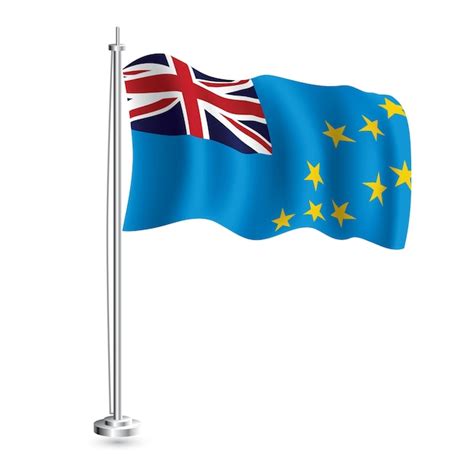 Bandera de tuvalu bandera de onda realista aislada del país de tuvalu