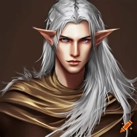 Medieval Fantasy Depiction Of A Male Elf With Blonde Hair And Green