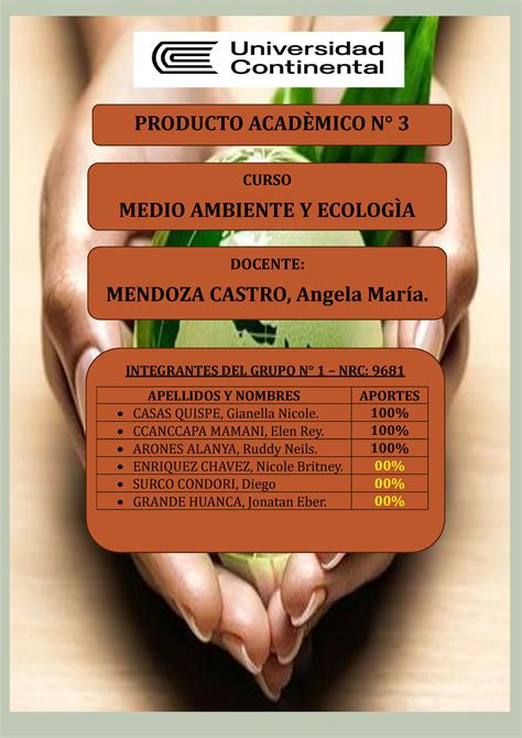 Producto Acadèmico N 3 Medio Ambiente Y Ecologìa Grupo N 1 NRC 9681