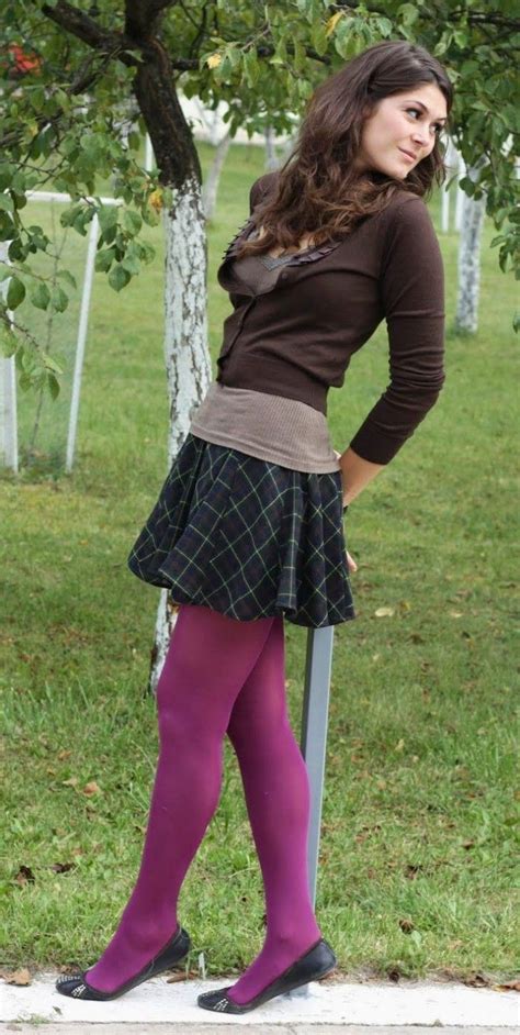 Layer Chic Pop Tights Purple Tights Colored Tights Outfit Mini