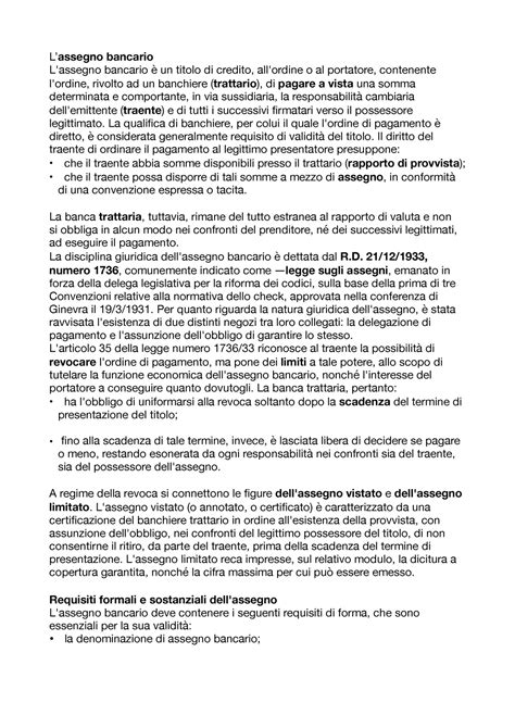 L Assegno In Diritto Commerciale Lassegno Bancario L Assegno