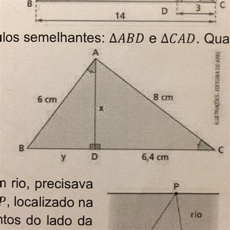 Na Figura A Altura Ad Divide O Abc Em Dois Outros Triângulos