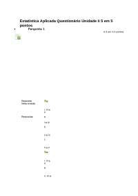 ESTATÍSTICA APLICADA QUESTIONÁRIO II UNIP GESTÃO PÚBLICA Docsity