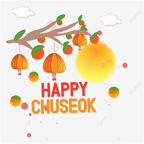 Happy Chuseok Vector Hd PNG Images Tree And Leaf With Happy Chuseok