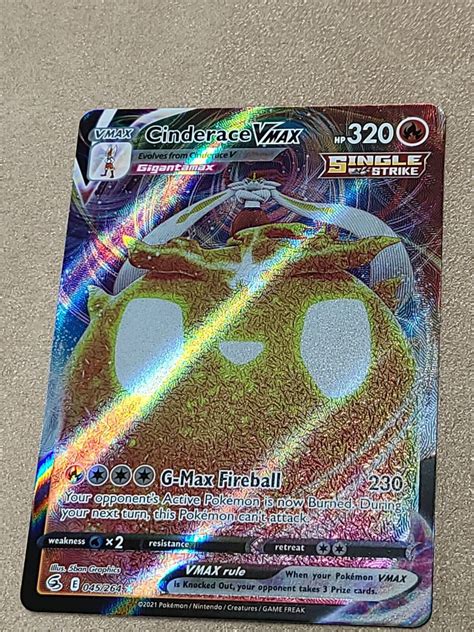 Mavin Pokémon TCG Cinderace VMAX Fusion Strike Holo Rare