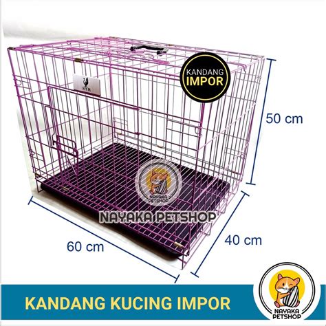 Jual Kandang Kucing IMPOR Size 60 X 40 X 50 Cm Murah Besi Lipat Musang