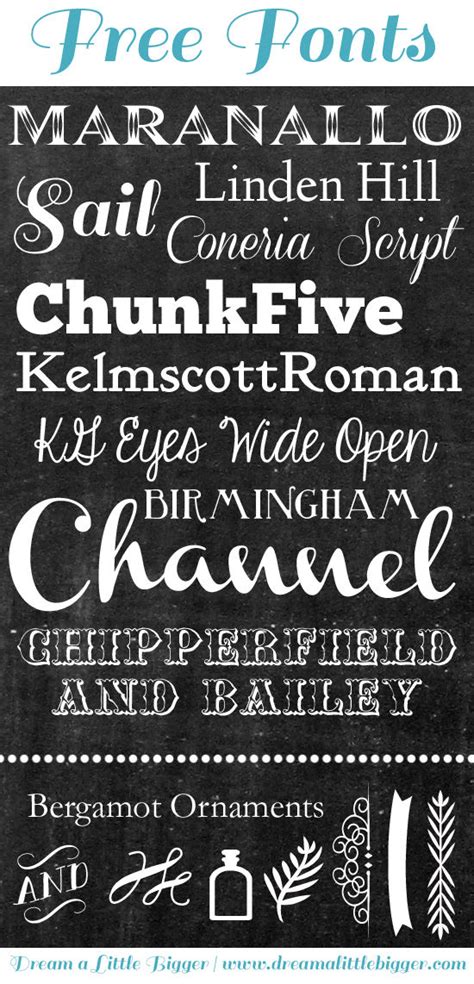 FREE Chalkboard Fonts - Dream a Little Bigger