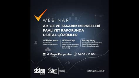 Webinar Ar Ge ve Tasarım Merkezleri Faaliyet Raporunda Dijital