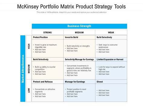 Mckinsey Portfolio Matrix Product Strategy Tools Presentation Graphics Presentation