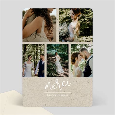 Remerciements Mariage Chin Typographique Popcarte