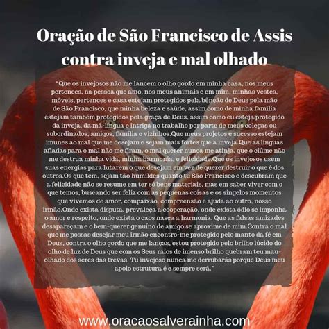 Ora O De S O Francisco De Assis Contra Inveja E Mau Olhado