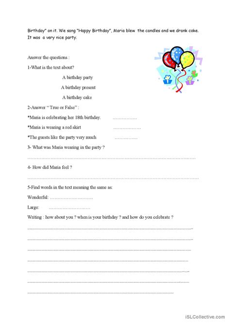 Unit Birthdays English Esl Worksheets Pdf Doc