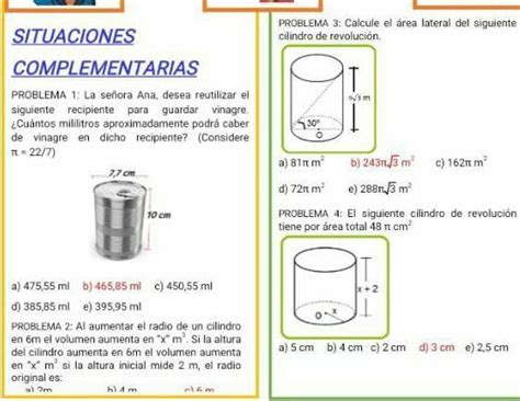 Al Aumentar El Radio De Un Cilindro En 6m El Volumen Aumenta En X M 3