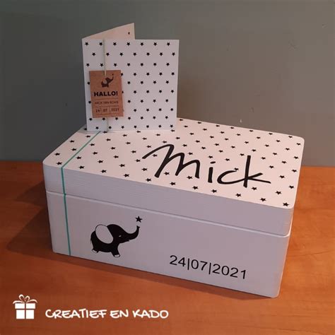 Houten Kado Kist Geboorte Creatief En Kado Kado Traktatie Shop