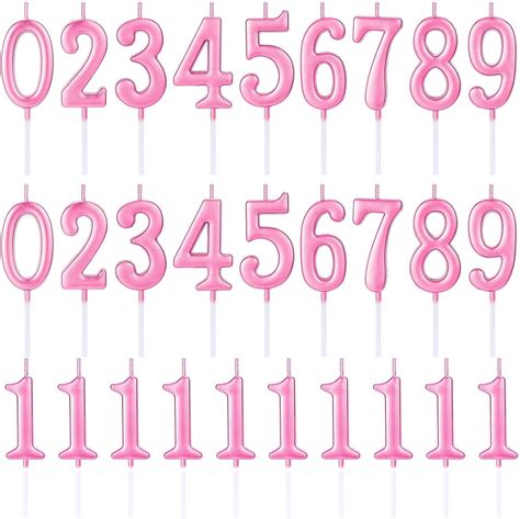 Amazon Pcs Number Birthday Candles Pink Number Candles Cake