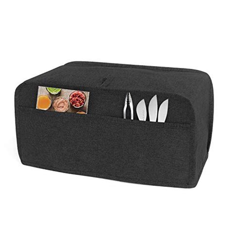 Luxja Toaster Cover For 4 Slice Long Slot Toaster 15 5 X 7 5 X 8 Inches Toaster Cover With 2