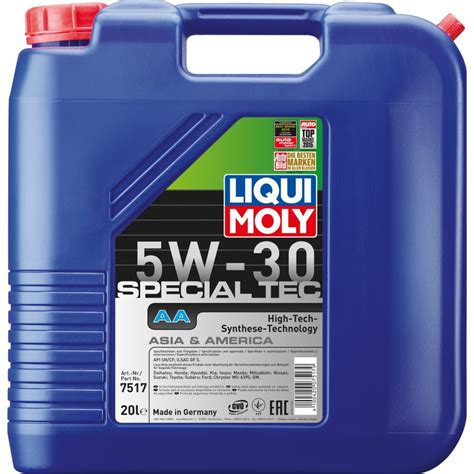 НС синтетическое моторное масло LIQUI MOLY Special Tec AA 5W 30 20л