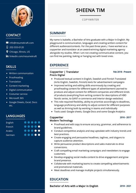 Copywriter CV Example In 2025 ResumeKraft