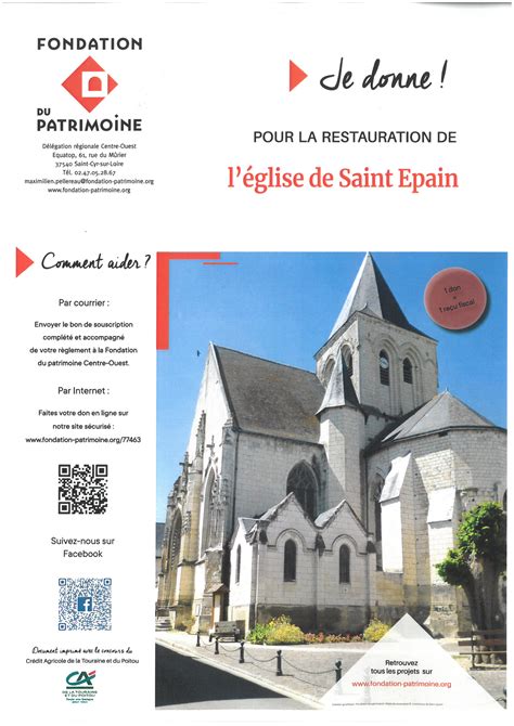 DONS POUR LES TRAVAUX DE L ÉGLISE Commune de Saint Épain