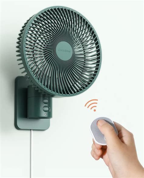 Oscillating Wall Mount Small Fan With Remote Control And Timer 8 5Inch