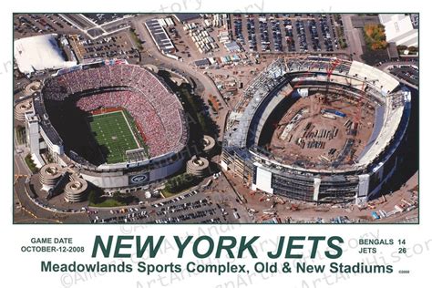 New York Jets Stadium Old and New - Etsy