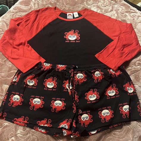 Women S Red And Black Pajamas Depop