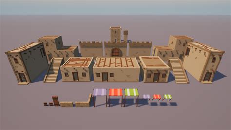 Low Poly Fps Map Vol2 Shooter Desert City Map