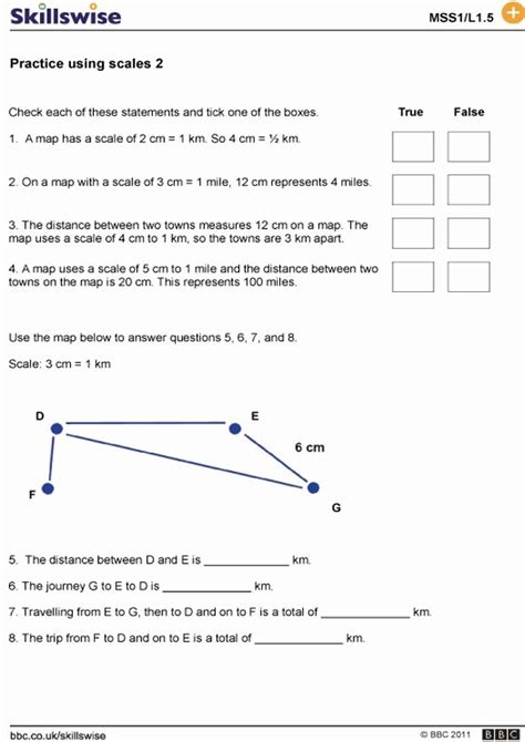 Using Map Scale Worksheet