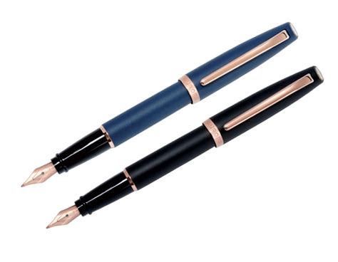 Aurora Style Satin Rose Gold Trim Fountain Pen